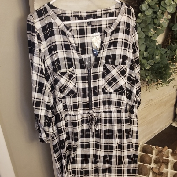 NWT Torrid Shirt Dress Buffalo Check - Picture 1 of 3